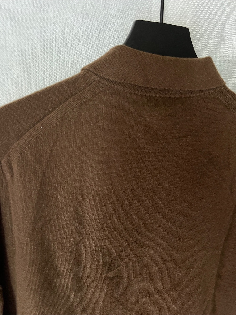 Buck Mason 100% Cashmere Sweater Polo Brown Long Sleeve Men’s Medium - Picture 8 of 8